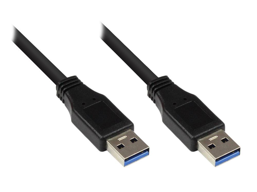 Good Connections® Anschlusskabel USB 3.0 Stecker A an Stecker A, schwarz, 1m