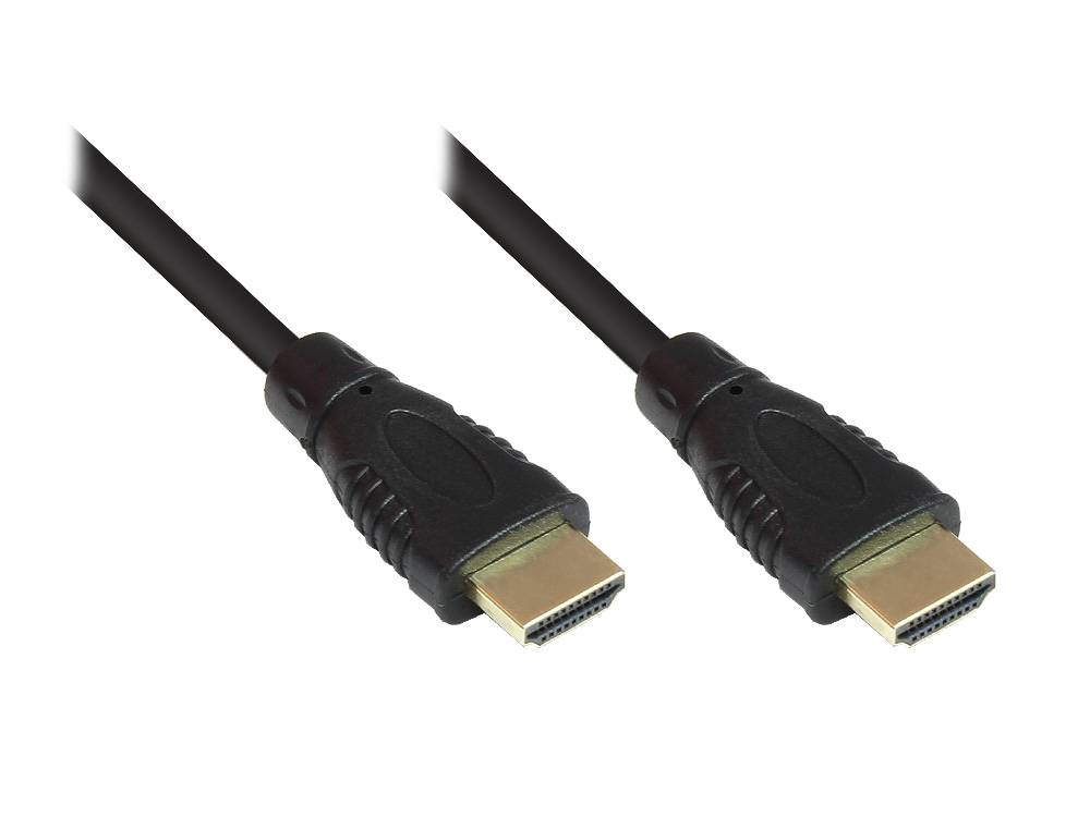 Good Connections® Anschlusskabel High-Speed-HDMI®-Kabel mit Ethernet, vergoldete Stecker, schwarz, 0,5m