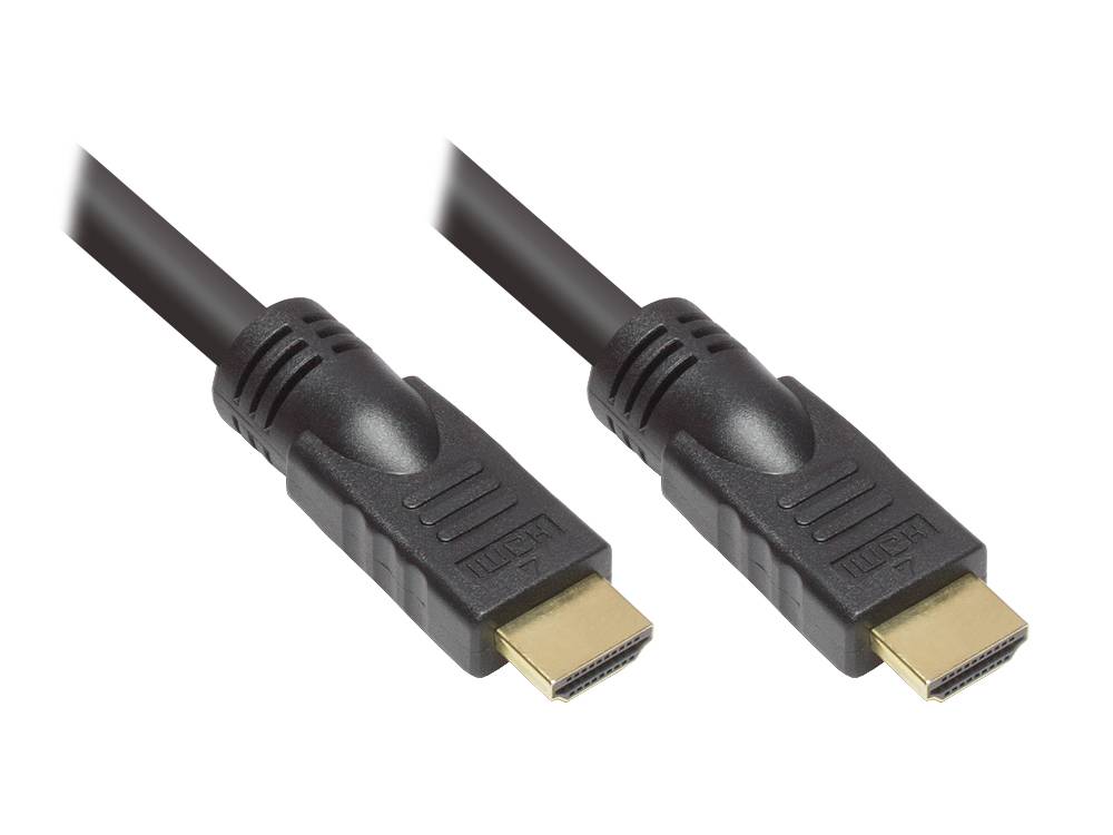 Good Connections® Anschlusskabel High-Speed-HDMI®-Kabel mit Ethernet, vergoldete Stecker, schwarz, 15m