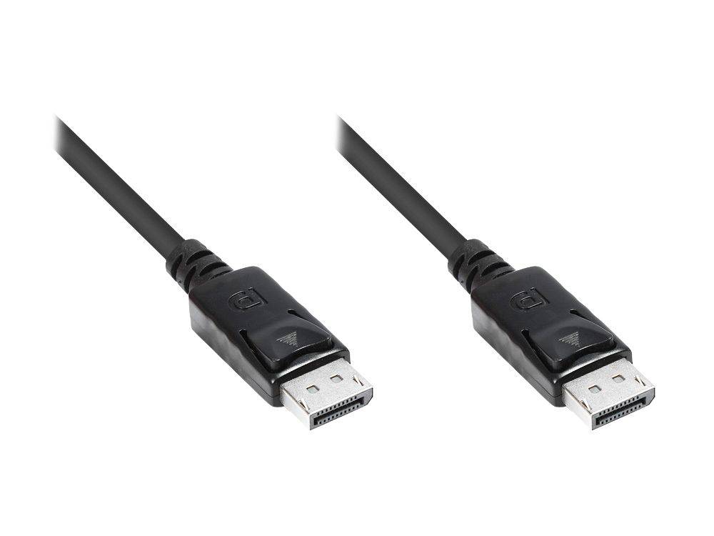 Good Connections® Anschlusskabel DisplayPort 1.2, Stecker inkl. Verriegelungsschutz, schwarz, 3m