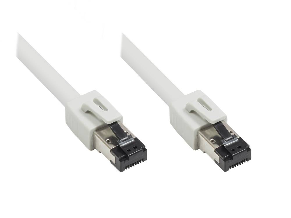 Good Connections® RNS® Patchkabel Cat. 8.1, S/FTP, PiMF, halogenfrei (LSZH), 2000MHz, 40Gbit/s, grau, 0,5m