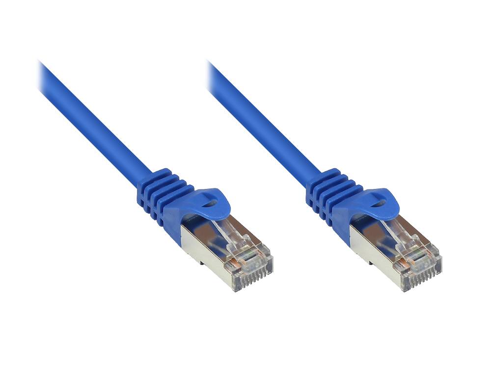 Good Connections® RNS® Patchkabel mit Rastnasenschutz, Cat. 5e, SF/UTP, PVC, 100MHz, blau, 5m
