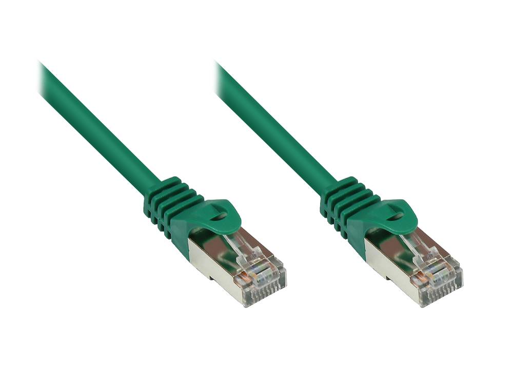 Good Connections® RNS® Patchkabel mit Rastnasenschutz, Cat. 5e, SF/UTP, PVC, 100MHz, grün, 0,25m