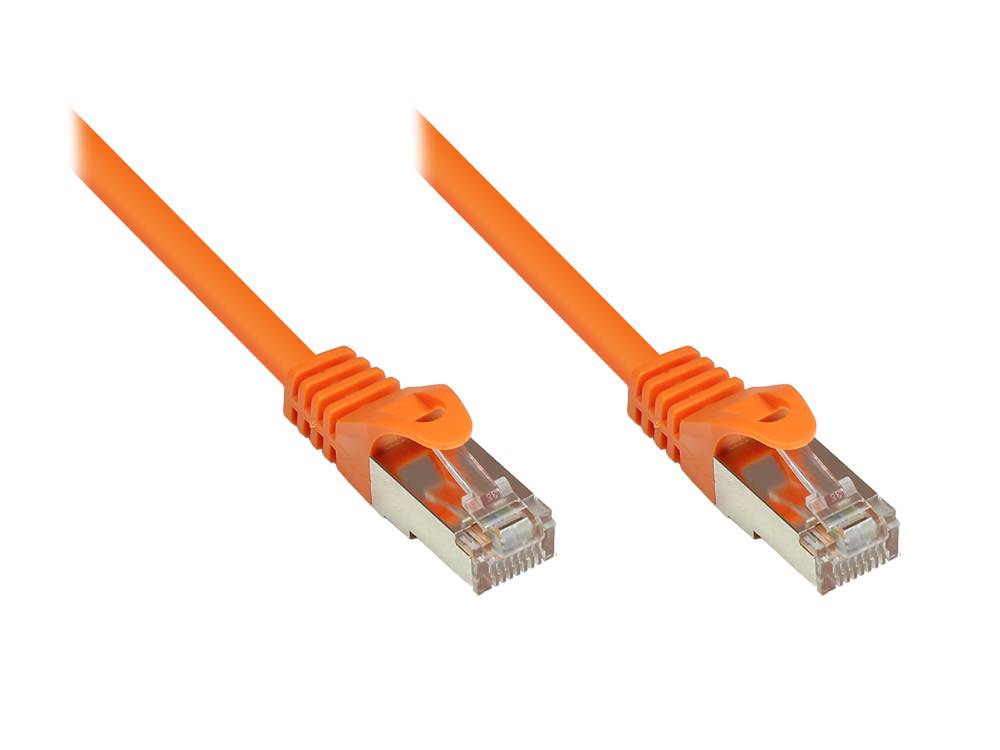 Good Connections® RNS® Patchkabel mit Rastnasenschutz, Cat. 5e, SF/UTP, PVC, 100MHz, orange, 25m