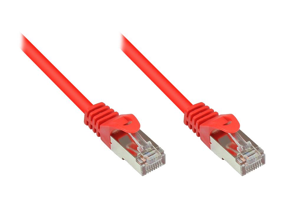Good Connections® RNS® Patchkabel mit Rastnasenschutz, Cat. 5e, SF/UTP, PVC, 100MHz, rot, 7,5m