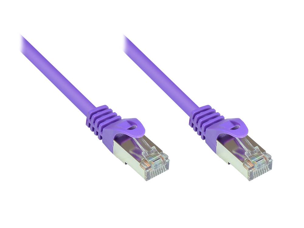 Good Connections® RNS® Patchkabel mit Rastnasenschutz, Cat. 5e, SF/UTP, PVC, 100MHz, violett, 1,5m