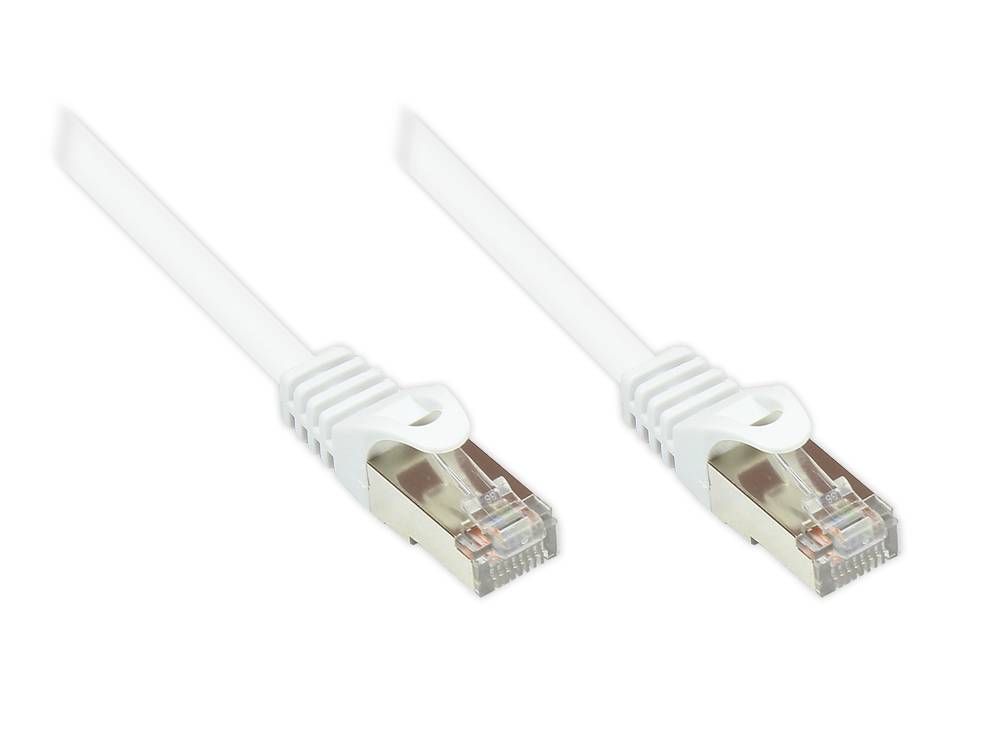 Good Connections® RNS® Patchkabel mit Rastnasenschutz, Cat. 5e, SF/UTP, PVC, 100MHz, weiß, 10m