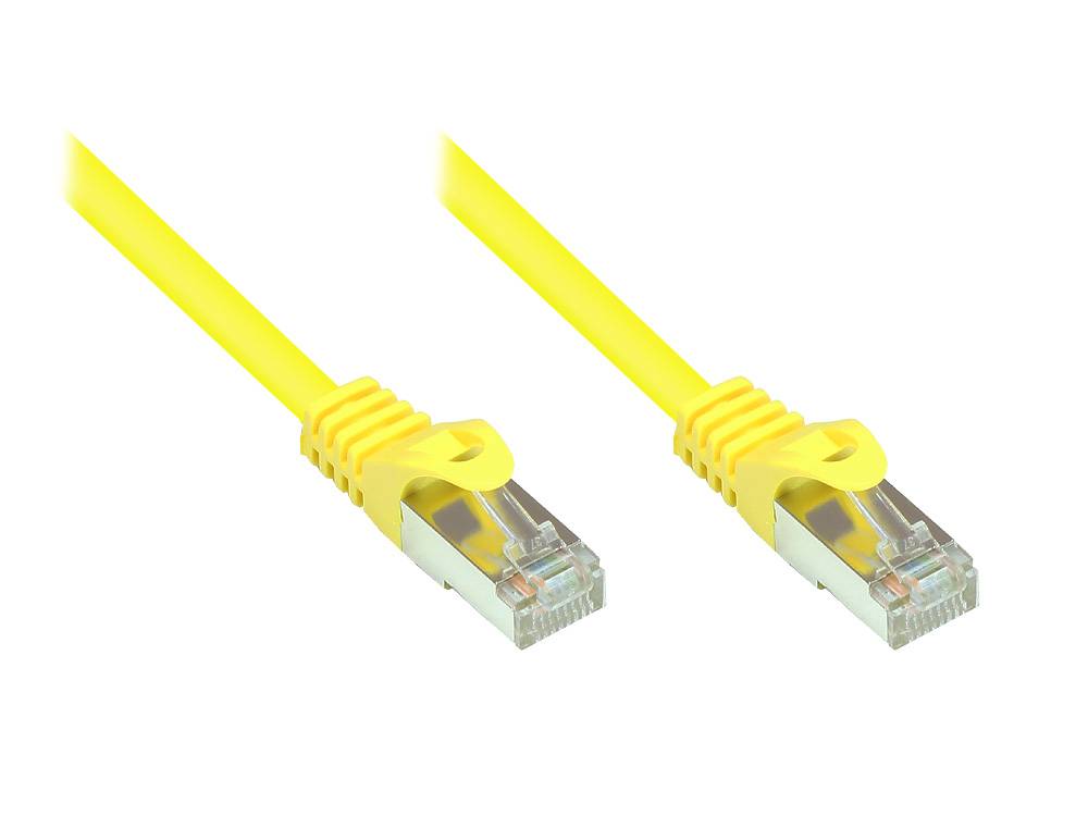 Good Connections® RNS® Patchkabel mit Rastnasenschutz, Cat. 5e, SF/UTP, PVC, 100MHz, gelb, 1m