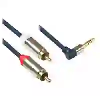 Good Connections® Audio Anschlusskabel High-Quality 3,5mm, Klinkenstecker rechts abgew. an 2x RCA, dunkelblau, 1,5m Good Connections® Audio Anschlusskabel High-Quality 3,5mm, Klinkenstecker rechts abgew. an 2x RCA, dunkelblau, 1,5m