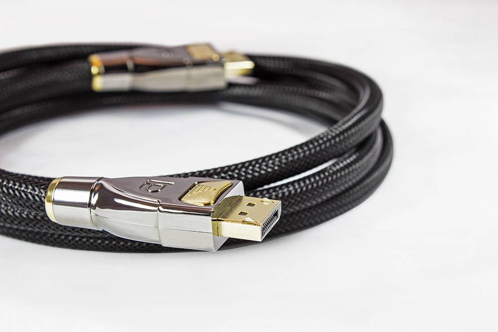 Python® Series Anschlusskabel DisplayPort 1.2 4K2K / UHD, 24K vergoldete Kontakte, OFC, Nylongeflecht schwarz, 1m