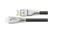 PYTHON Anschlusskabel DisplayPort 1.2 an HDMI 2.0 - 4K2K / UHD - 24K vergoldete Kontakte - OFC - Nylongeflecht schwarz