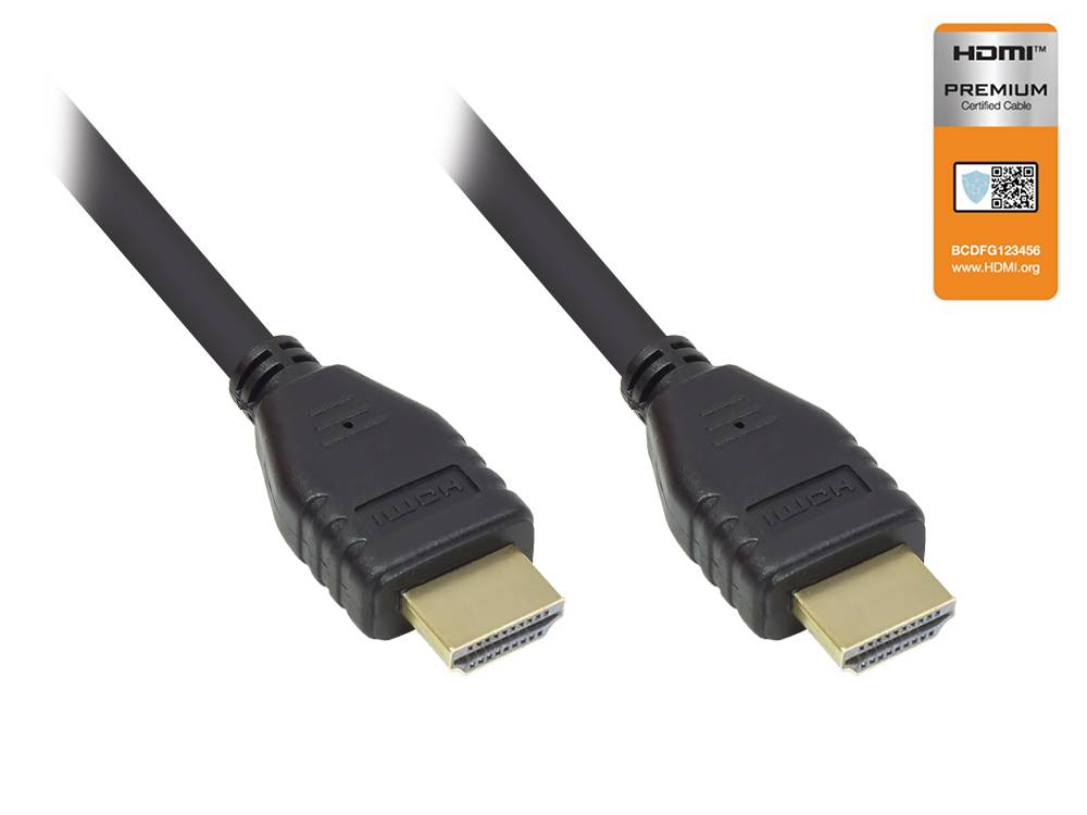Good Connections® Anschlusskabel HDMI™ 2.0, 4K2K / UHD 60Hz, vergoldete Stecker und Kupferkontakte, OFC, schwarz, 2m