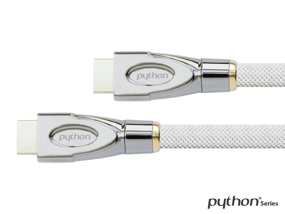 Python® Series Anschlusskabel HDMI® 2.0 Kabel 4K2K / UHD 60Hz, AKTIV, Nylongeflecht weiß, 10m