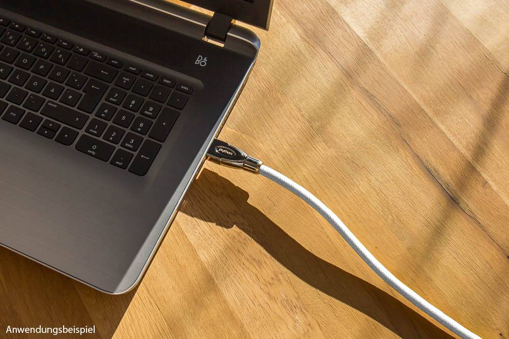 Python® Series Anschlusskabel HDMI® 2.0 Kabel 4K2K / UHD 60Hz, 24K vergoldete Kontakte, OFC, Nylongeflecht weiß, 0,5m