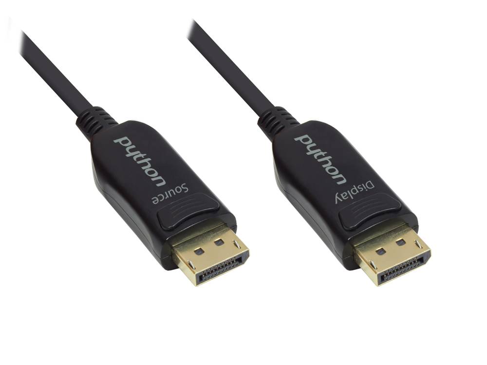 Python® Series Optisches Hybrid DisplayPort 1.2 Anschlusskabel, 4K2K / UHD 60Hz, schwarz, 90m