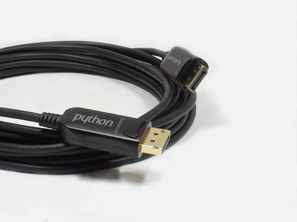 Python® Series Optisches Hybrid DisplayPort 1.2 Anschlusskabel, 4K2K / UHD 60Hz, schwarz, 90m