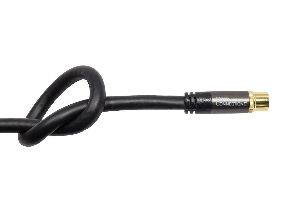 Good Connections® Antennenkabel SmartFLEX, IEC/Koax Stecker abgewinkelt an Buchse, vergoldet, 120dB, schwarz, 1m