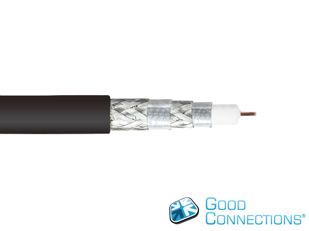 Good Connections® Antennenkabel SmartFLEX, IEC/Koax Stecker abgewinkelt an Buchse, vergoldet, 120dB, schwarz, 1m