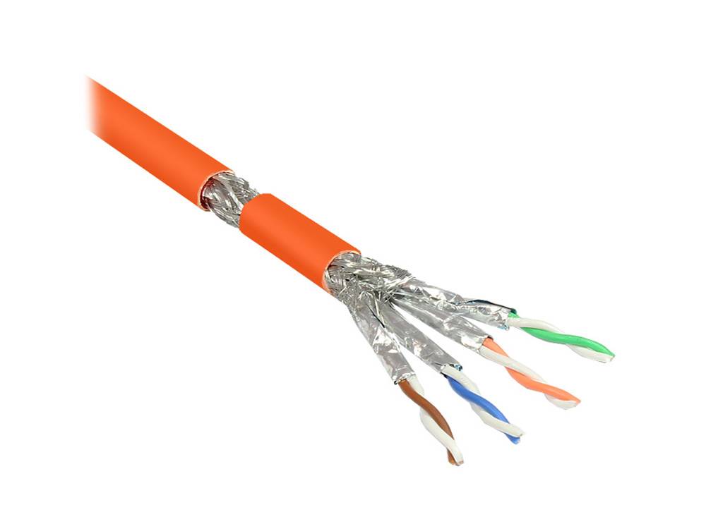 Good Connections® Verlegekabel Cat. 7 S/FTP PiMF 1000MHz Simplex, AWG23, FRNC-B, orange, 100m
