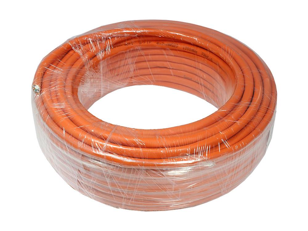 Good Connections® Verlegekabel Cat. 7 S/FTP PiMF 1000MHz Simplex, AWG23, FRNC-B, orange, 100m