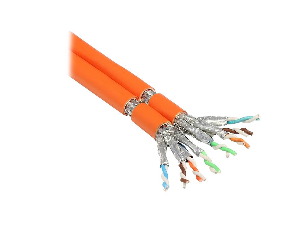 Good Connections® Verlegekabel Cat. 7 S/FTP PiMF 1000MHz Duplex, AWG23, FRNC-B, orange, 50m