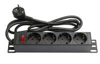 GOOD CONNECTIONS - Alcasa GC-N0075, 4 AC-Ausgänge, Indoor, Typ F, Aluminium, Schwarz, Rot, 250 V