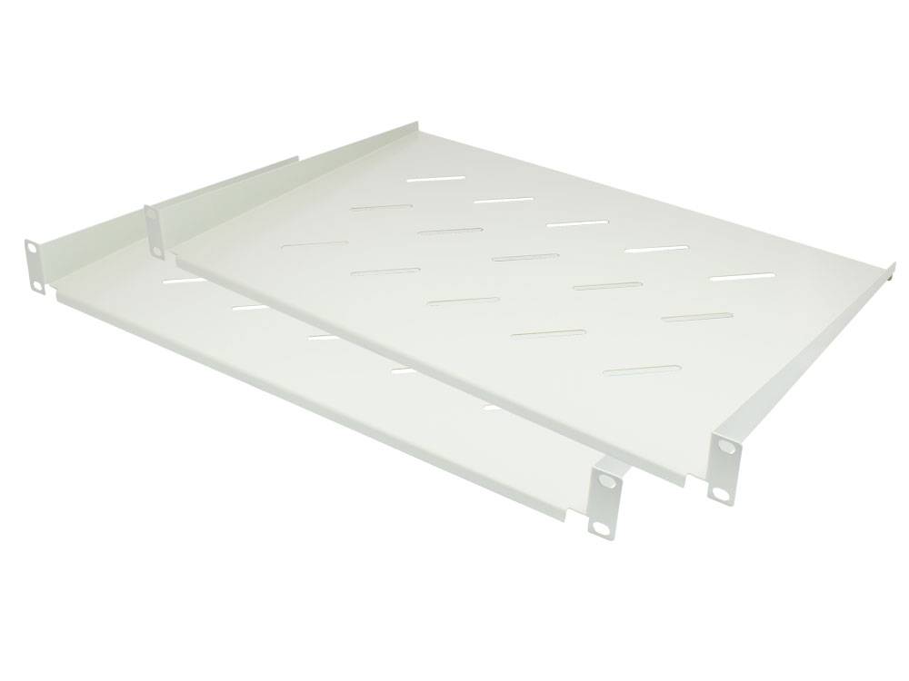 Good Connections® 19" Fachboden, Befestigung vorne, Einbautiefe 300 mm, 2er Set, lichtgrau (RAL7035)