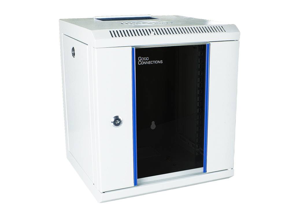 Good Connections® 10" Wandgehäuse, 6HE, reinweiß (RAL9010), 312 x 300mm, fertig montiert