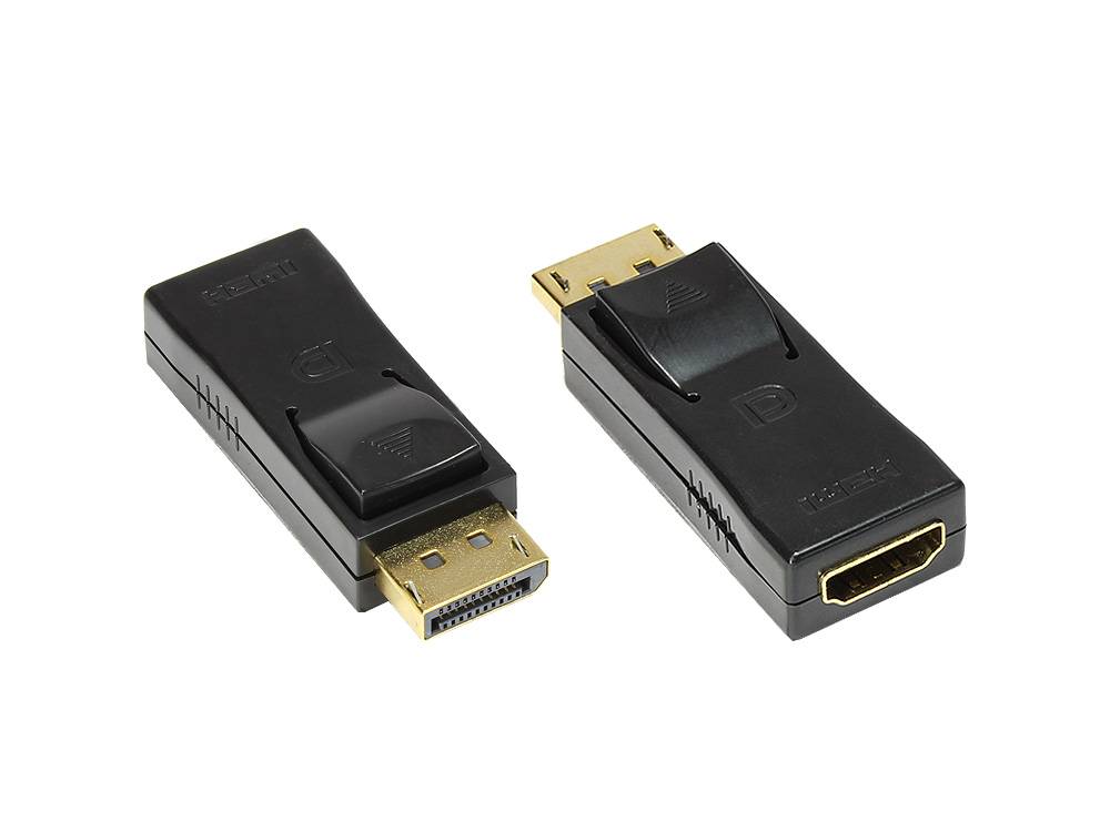 Good Connections® Adapter Displayport 1.2 Stecker an HDMI Buchse, 4K / UHD @30Hz, vergoldete Kontakte, schwarz