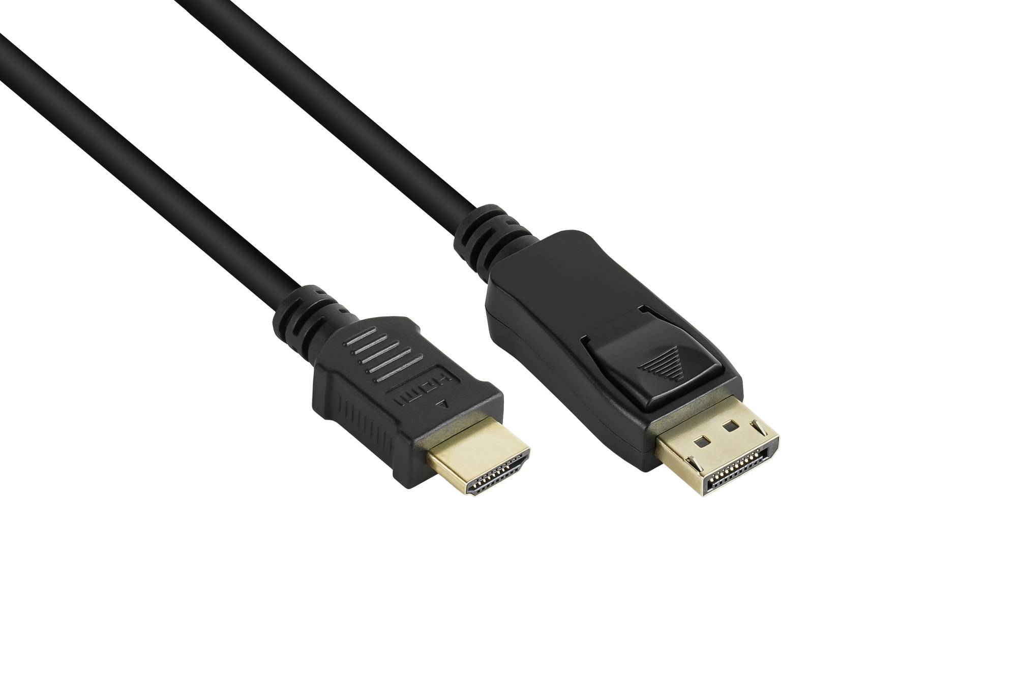 Good Connections® Anschlusskabel DisplayPort 1.2 an HDMI, 4K @30Hz, vergoldete Kontakte, OFC, schwarz, 2m