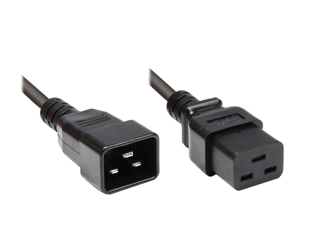 Kaltgeräteverlängerung, C20 an C19, 1,8m, Good Connections®