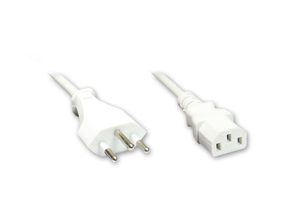 Good Connections® Netzkabel mit Kaltgerätebuchse, Schweiz, weiß, 1,8m