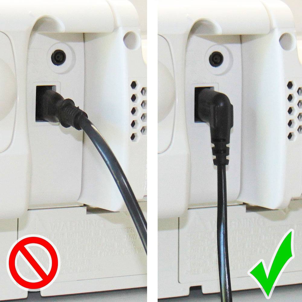 Good Connections® Euro-Netzkabel, Netzstecker an Euro 8 Buchse, beidseitig 90° abgewinkelt, weiß, 1m