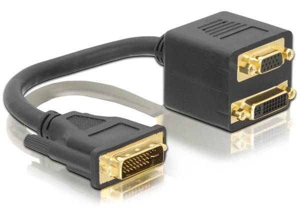 Good Connections® Adapter DVI 24+5 Stecker zu DVI 24+5 + VGA Buchse
