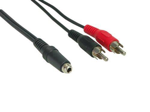 Good Connections® Audio Adapter 3.5mm Stereo Klinke Bu./ 2x Cinch St., 0,2m