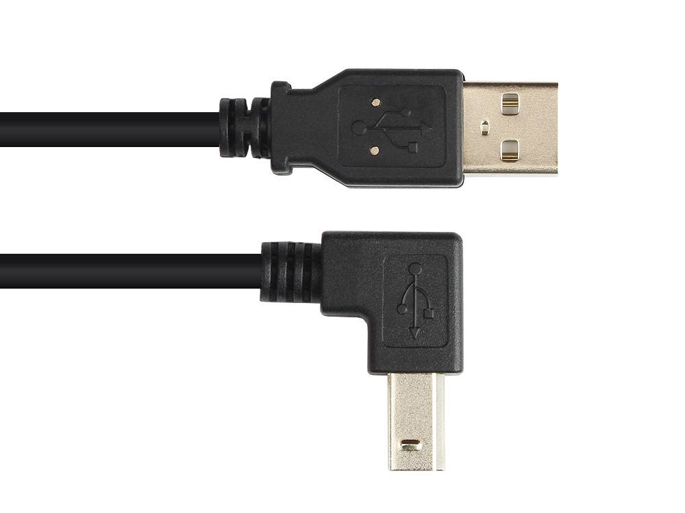 Good Connections® Anschlusskabel USB 2.0 Stecker A an Stecker B abgewinkelt 0,5m