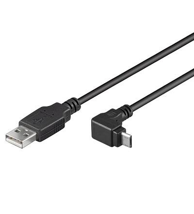 Good Connections® Anschlusskabel USB 2.0 Stecker A an Stecker Micro B gewinkelt, schwarz, 1,8m