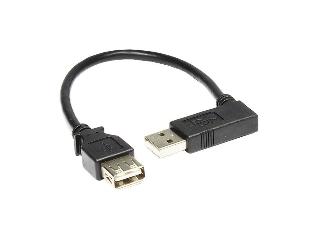 Good Connections® Verlängerung USB 2.0 Stecker A 90° nach rechts abgewinkelt an Buchse A, 0,15m