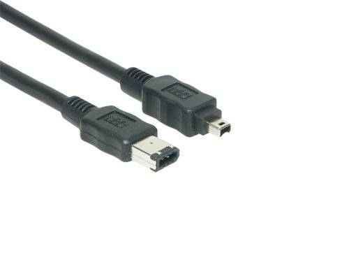 Good Connections® Anschlusskabel FireWire IEEE1394a 6/4, schwarz, 2m