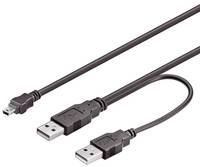 Good Connections Y-Kabel USB 2.0 2x Stecker A an Stecker Mini B 5-pin - schwarz - 0,6m