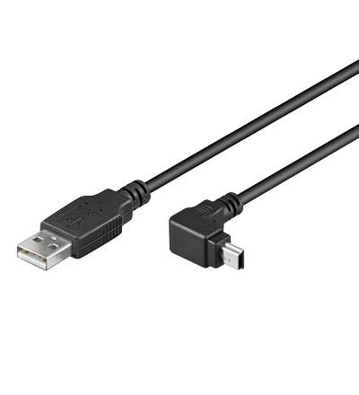 Good Connections® Anschlusskabel USB 2.0 Stecker A an Stecker Mini B 5-pin gewinkelt, schwarz, 1,8m