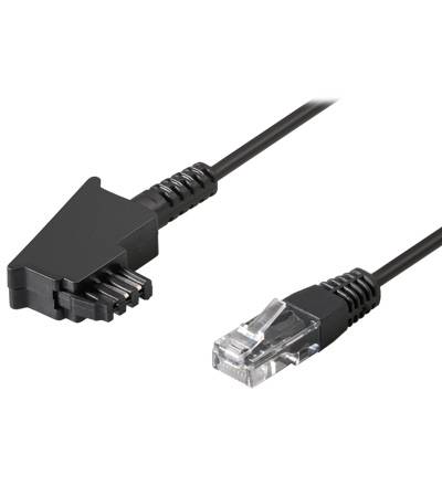 Good Connections® TAE Anschlußkabel DSL / VDSL, TAE-F Stecker an Westernstecker 8P2C, 10m, schwarz