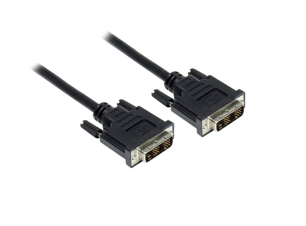 Good Connections® Anschlusskabel DVI-D 18+1 Stecker an Stecker, schwarz, 3m