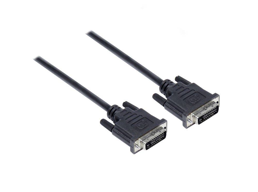 Good Connections® Anschlusskabel DVI-D 24+1 Stecker an Stecker, schwarz, 0,5m