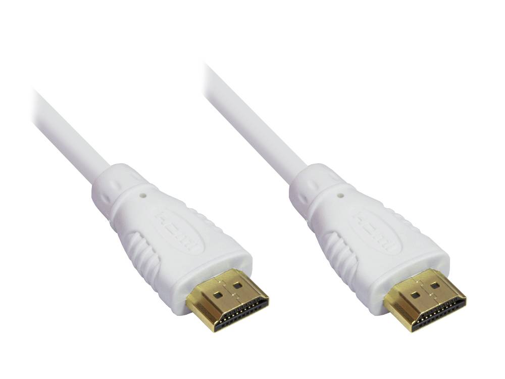 Good Connections® Anschlusskabel High-Speed-HDMI®-Kabel mit Ethernet, vergoldete Stecker, weiß, 15m