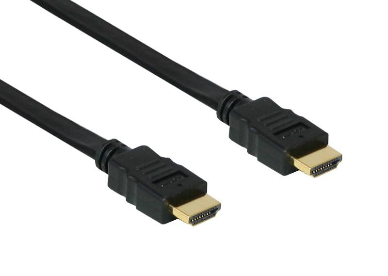 Good Connections® High-Speed-HDMI®-Flachkabel mit Ethernet, vergoldete Stecker, 3m