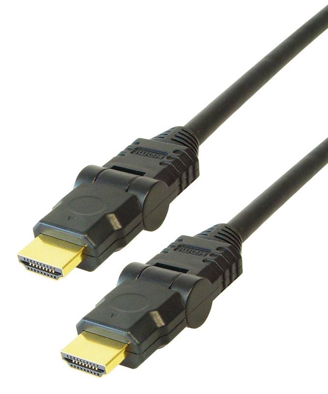 Good Connections® High-Speed-HDMI®-Kabel mit Ethernet, beidseitig knickbar, vergoldete Stecker, 1,5m