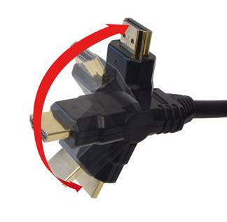 Good Connections® High-Speed-HDMI®-Kabel mit Ethernet, beidseitig knickbar, vergoldete Stecker, 3m