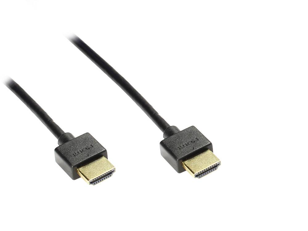 Good Connections® Anschlusskabel Super slim High Speed HDMI® with Ethernet, A Stecker beidseitig, schwarz, 2m