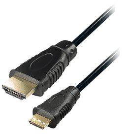 Good Connections® High Speed HDMI®-Kabel mit Ethernet, Typ A auf Mini Stecker (Typ C), vergoldete Stecker, schwarz, 3m